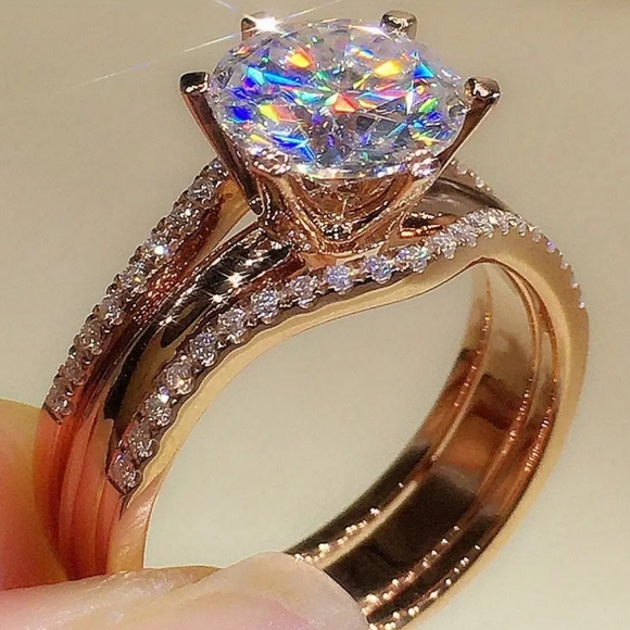 Jewelry - 14k gold plated diamond ring